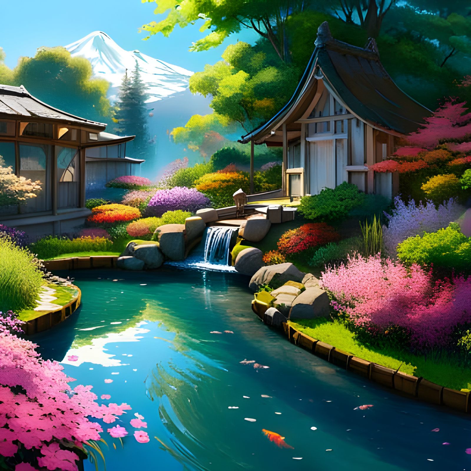 Koi Pond Garden  by @X