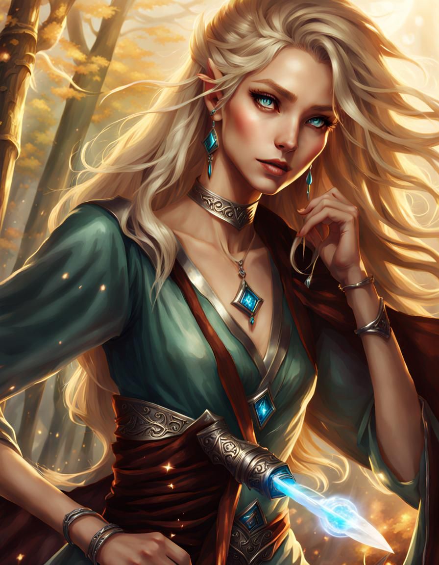 Beautiful Elf Woman Adventurer - AI Generated Artwork - NightCafe Creator