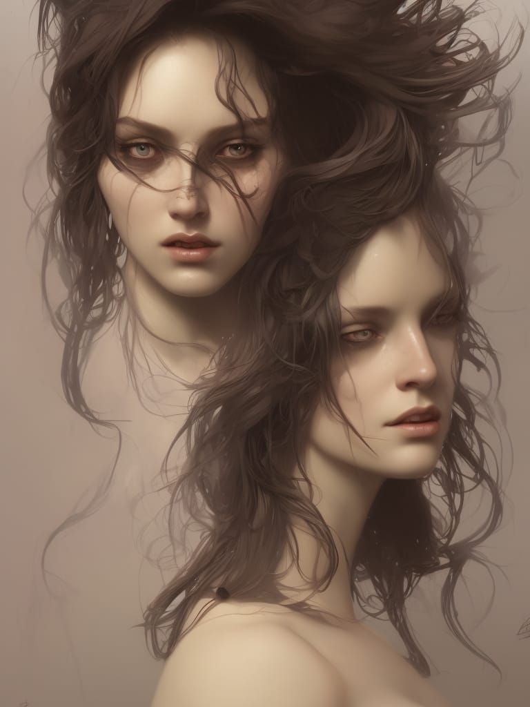 Creepy beautiful woman