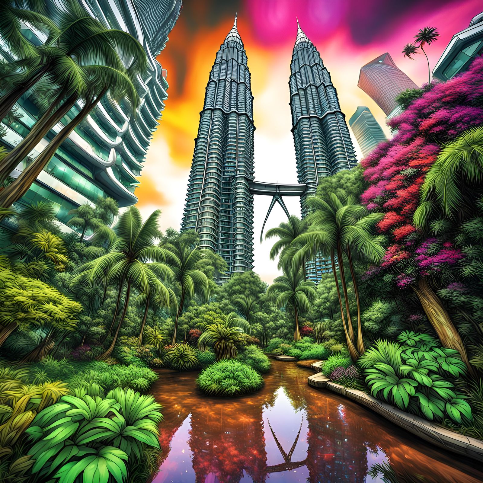 Petronas Twin Towers - AI Generated Artwork - NightCafe Creator