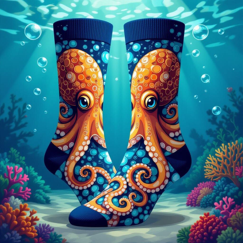 Happy Feet Meet Socktopus  by @Twiggles