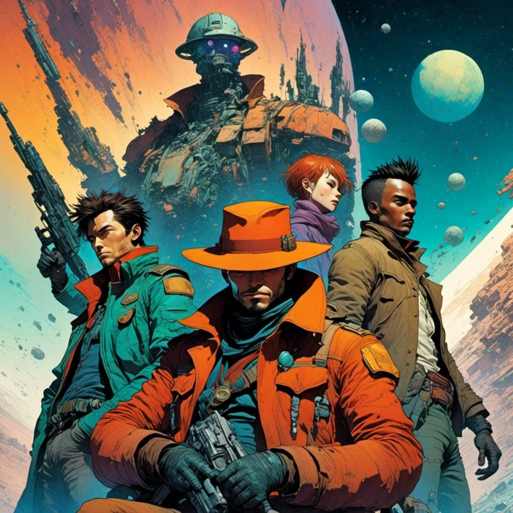 <lora:SciFae Serenity:1.0>Mœbius inspired One Piece art