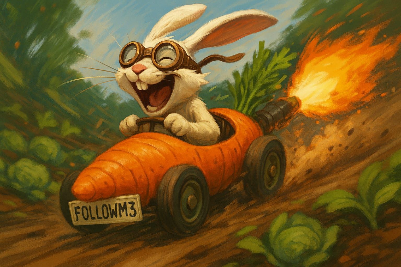 Try to follow the white rabbit!
