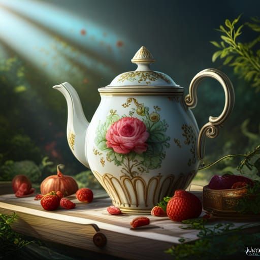 Pretty Little Tea Pot intricate in details elegant  by @MothersHeart