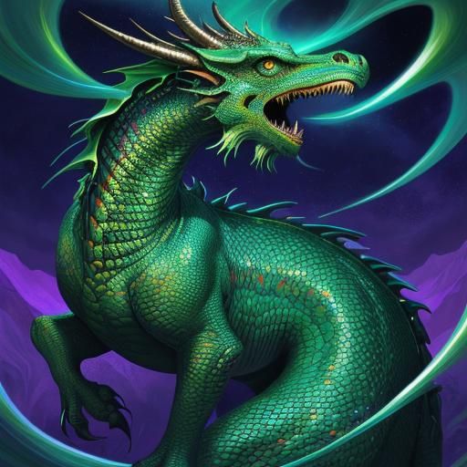 Dragon Tarot Card in Surreal Abstract Style