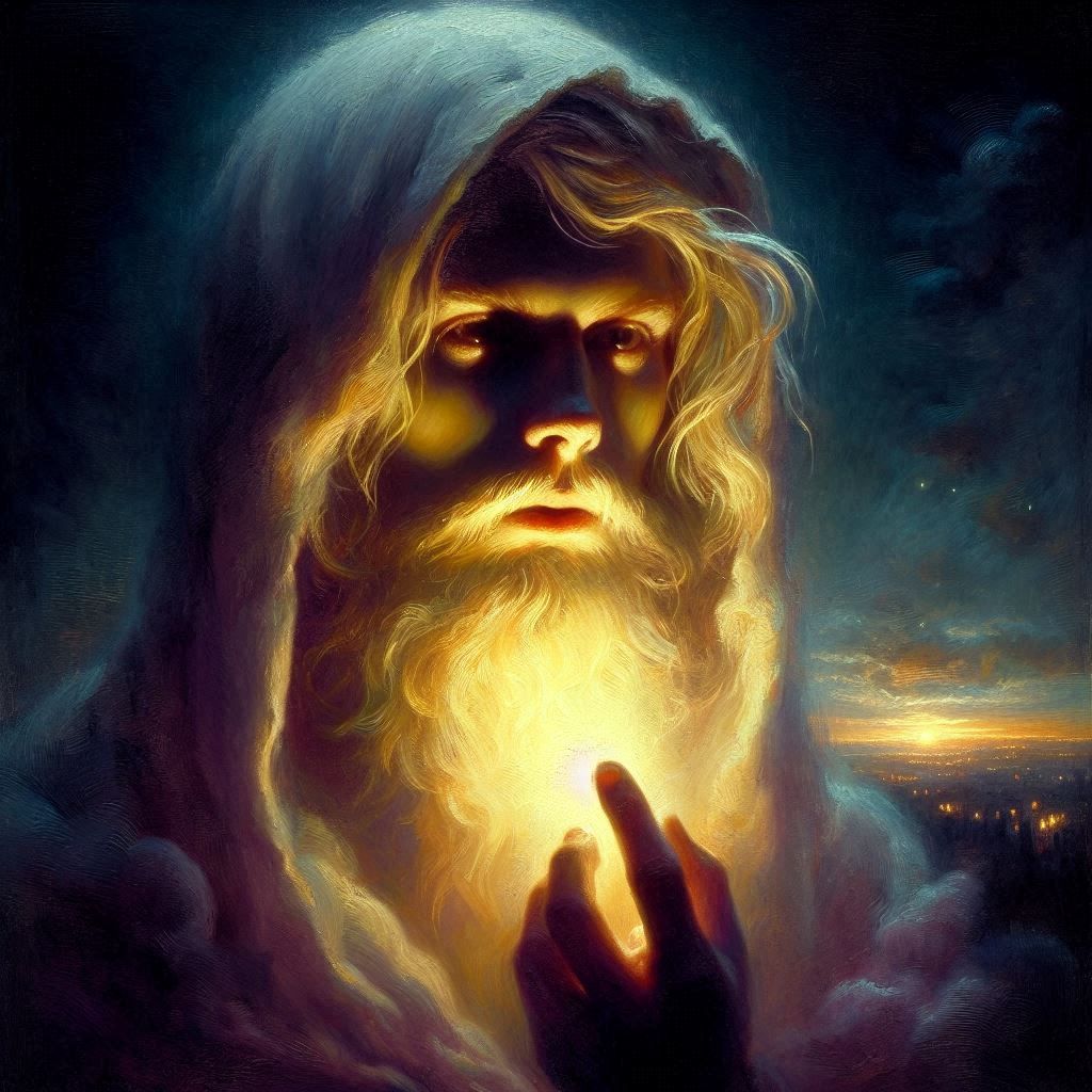 In the Whirlwind of the Unknown: A Man’s Gaze, Steeped in My...