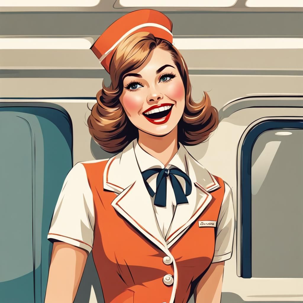 Stewardesses of Days Past AI Generated Artwork NightCafe Creator