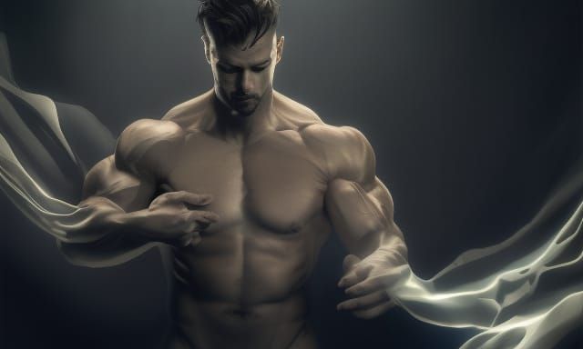 Man,Handsome,muscle,mind control,Shirtless,Professional phot...