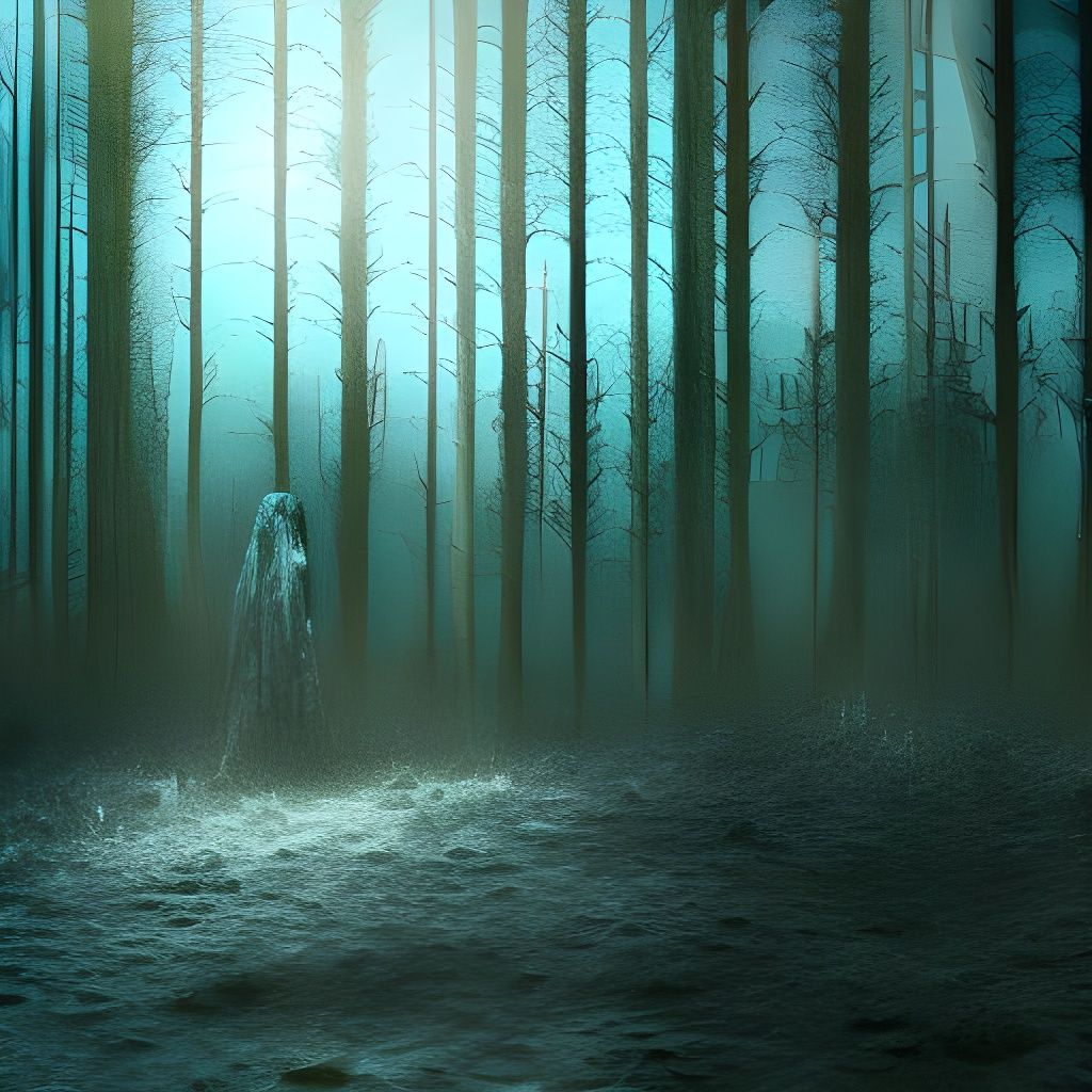 There's Someone In The Woods - Ai Generated Artwork - Nightcafe Creator