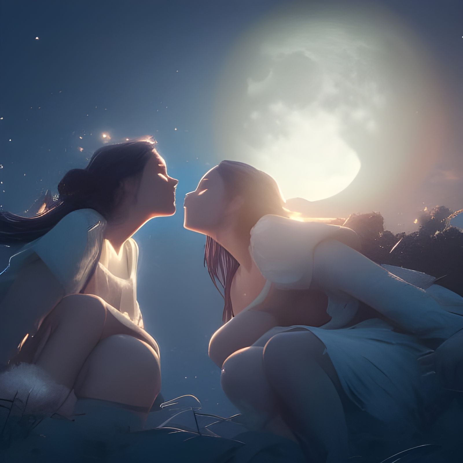 Moonlit Love - AI Generated Artwork - NightCafe Creator