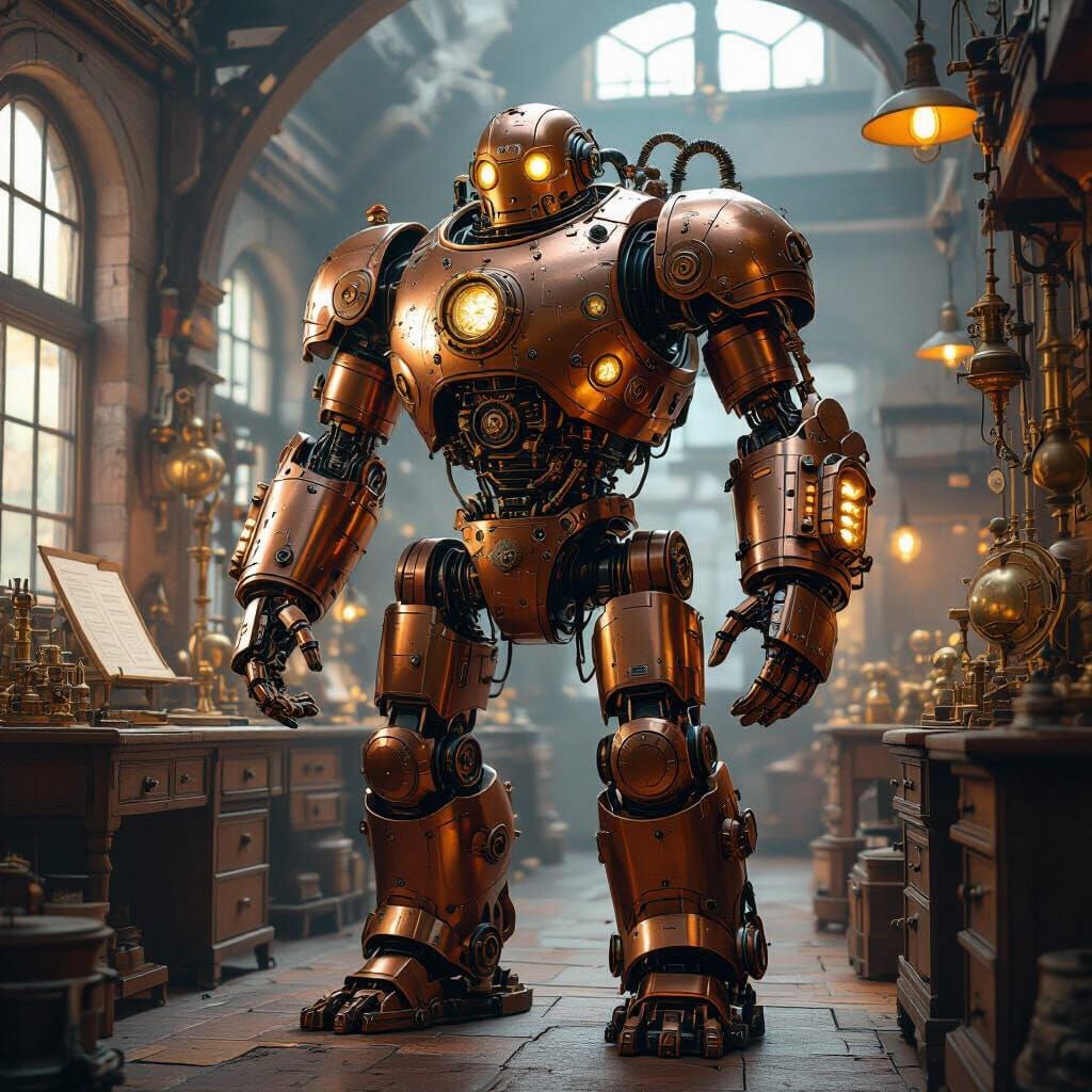 copper golem steampunk