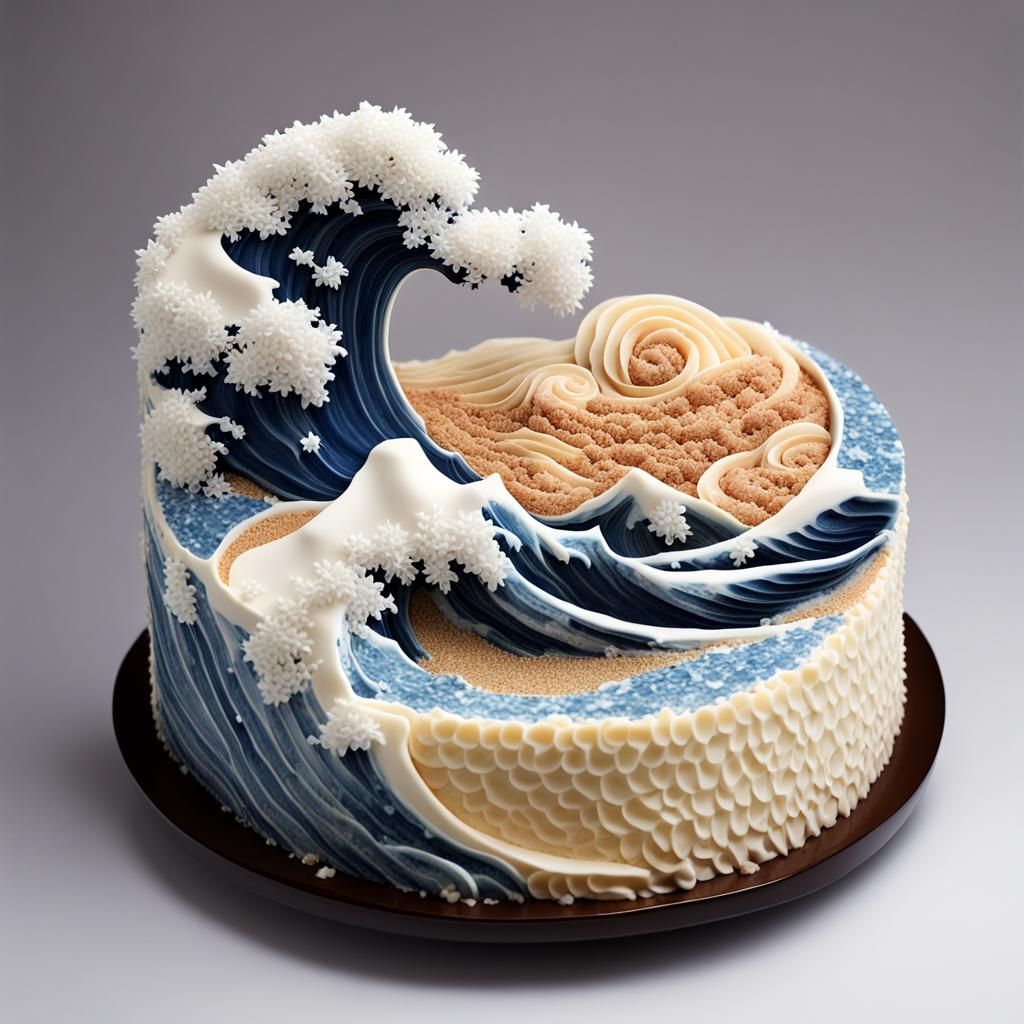 Hokusai cake  by @Laevos