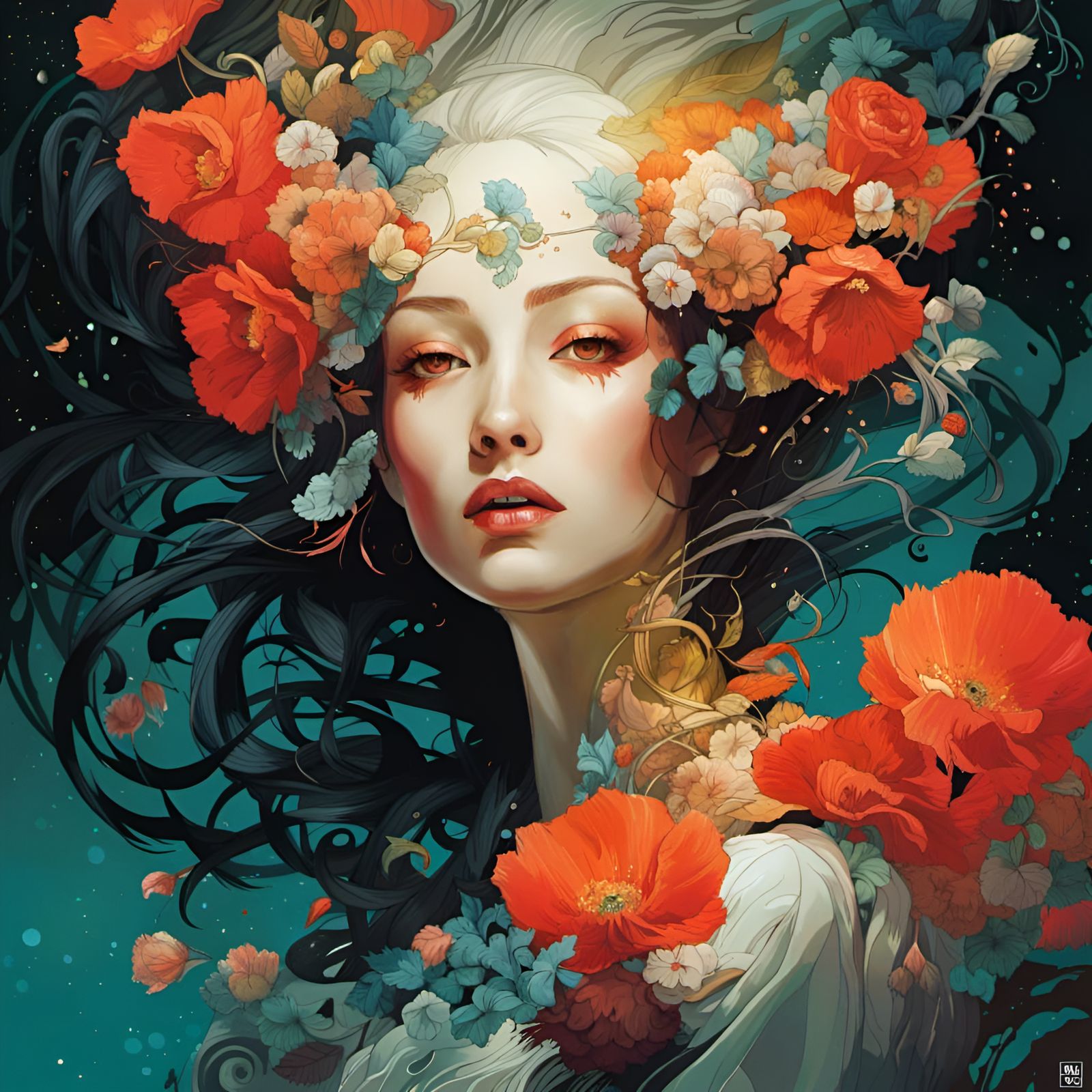 Flower queen AI Generated Artwork NightCafe Creator