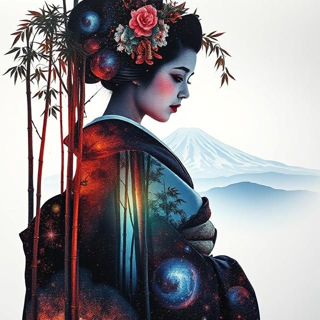 [Ancient Bamboo forest] inside the silhouette of a breathtak...