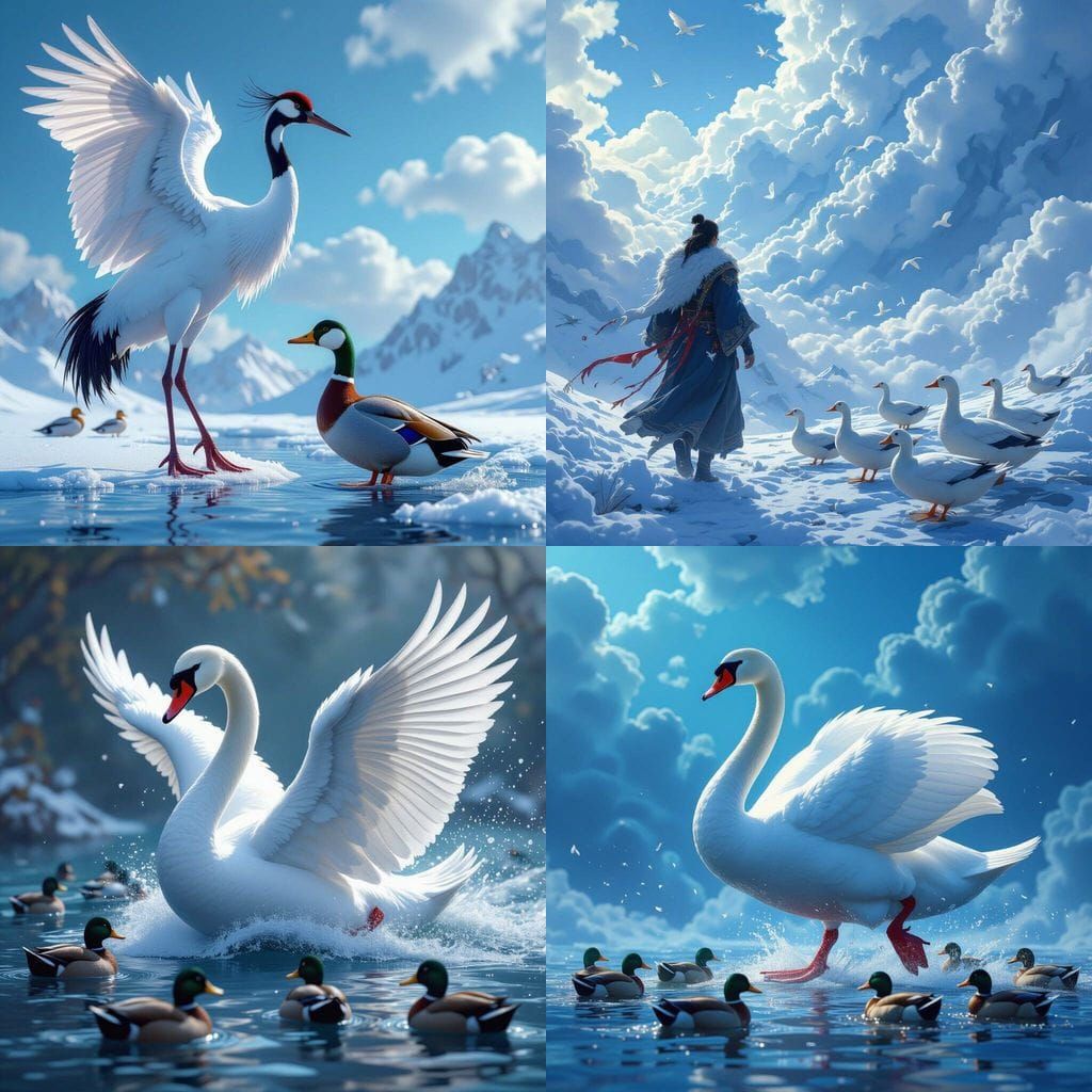 Fantastical Matte Painting of Majestic Crane