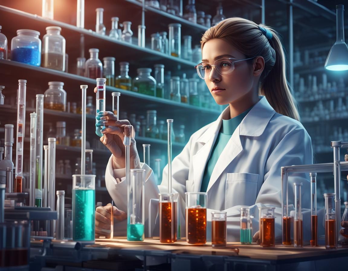 Young woman in science lab