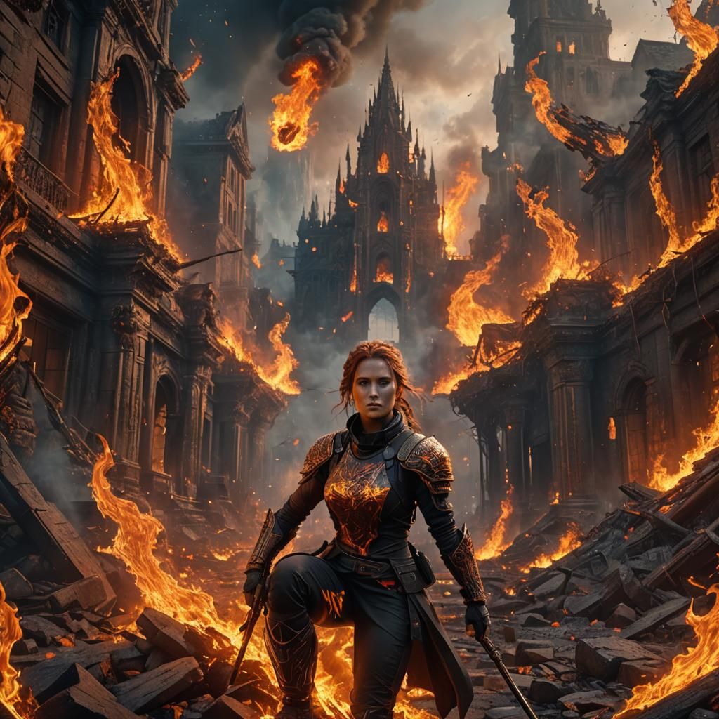 A girl on fire