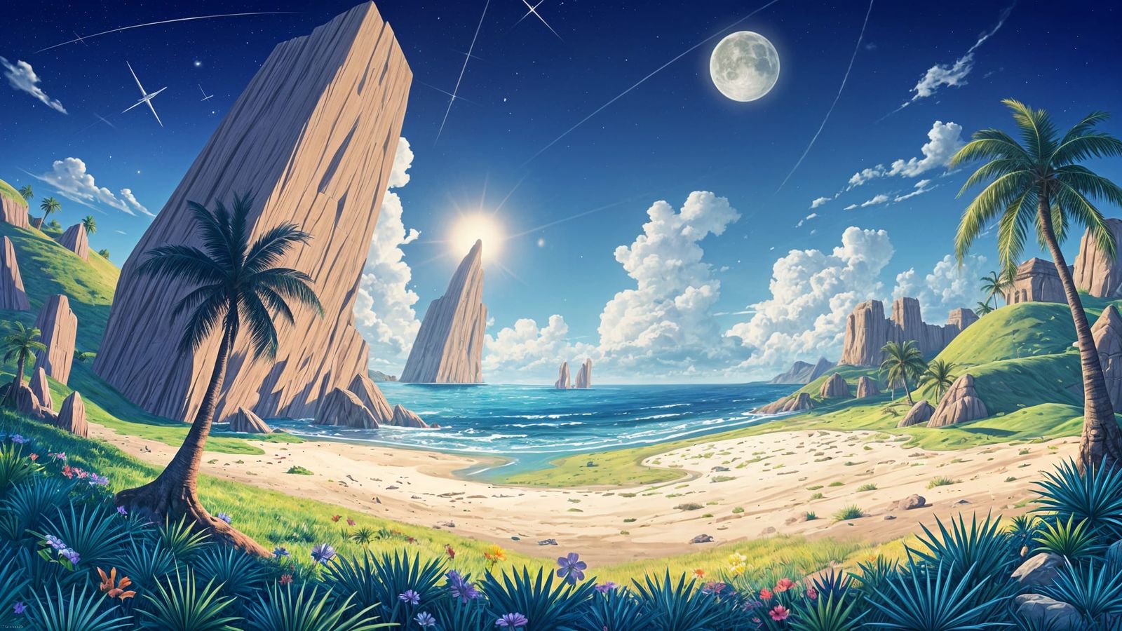 Serene Tropical Beach at Sunset