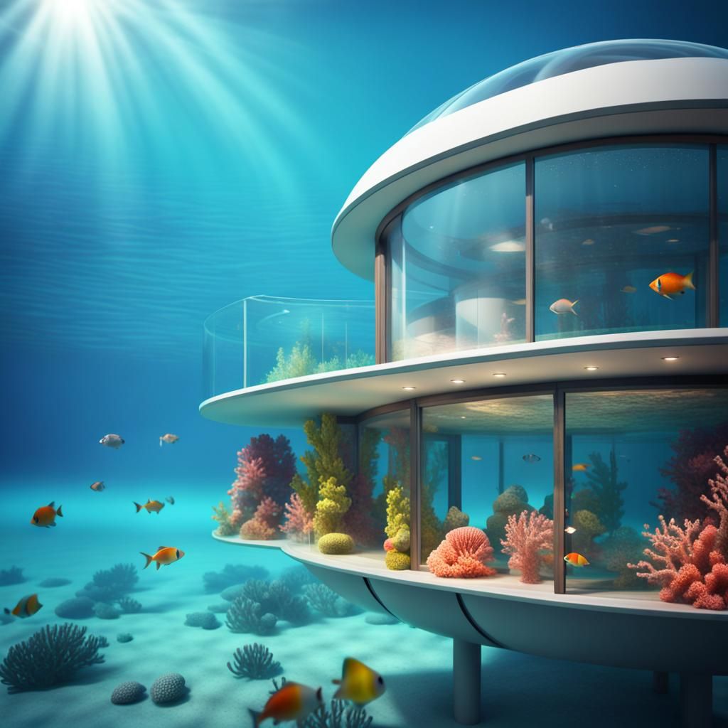 underwater house - AI Generated Artwork - NightCafe Creator