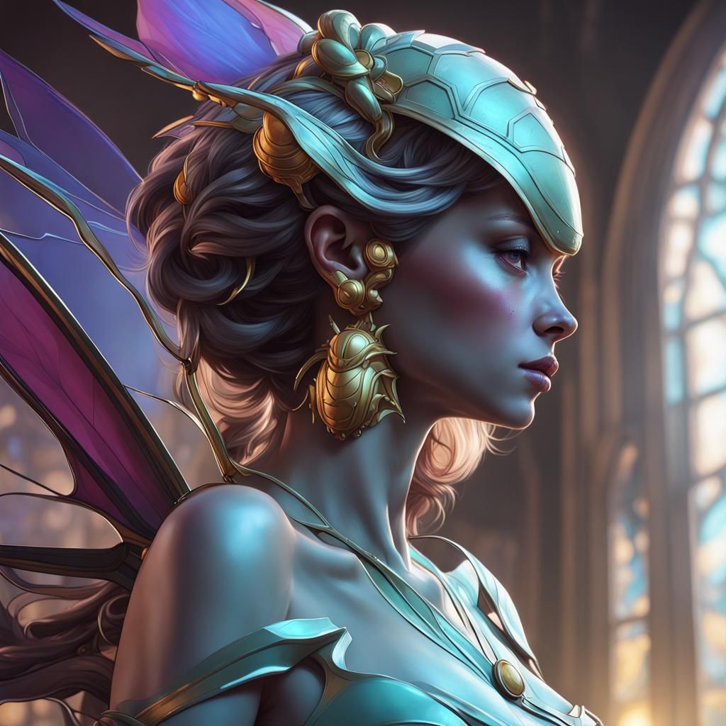 Side portrait of bee queen