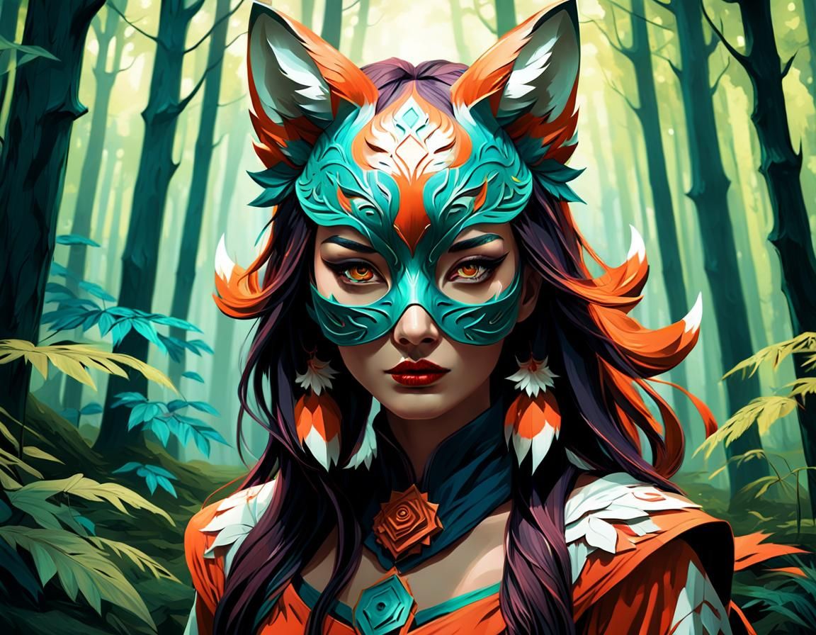 Kitsune mask - AI Generated Artwork - NightCafe Creator