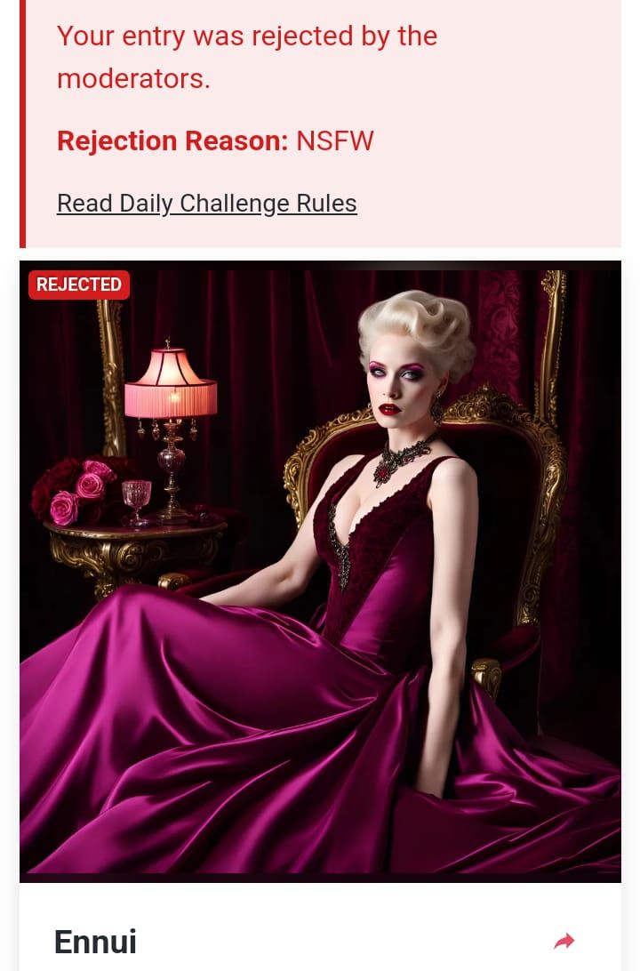 "Ennui" why was this rejected as NSFW??