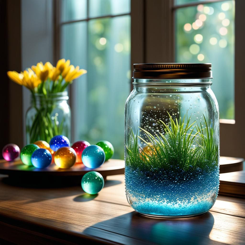 marbles and grass