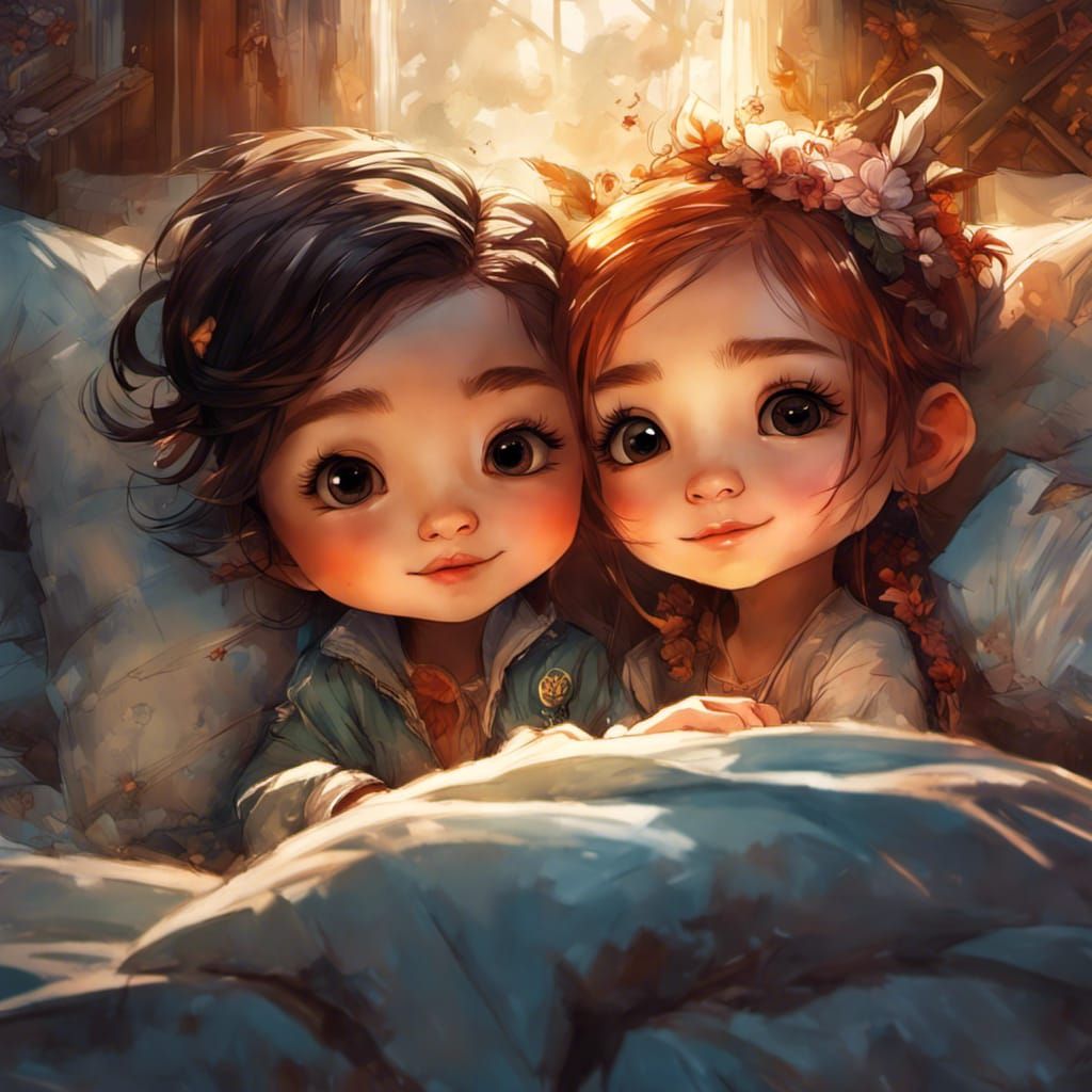 Besties Sleepover - AI Generated Artwork - NightCafe Creator