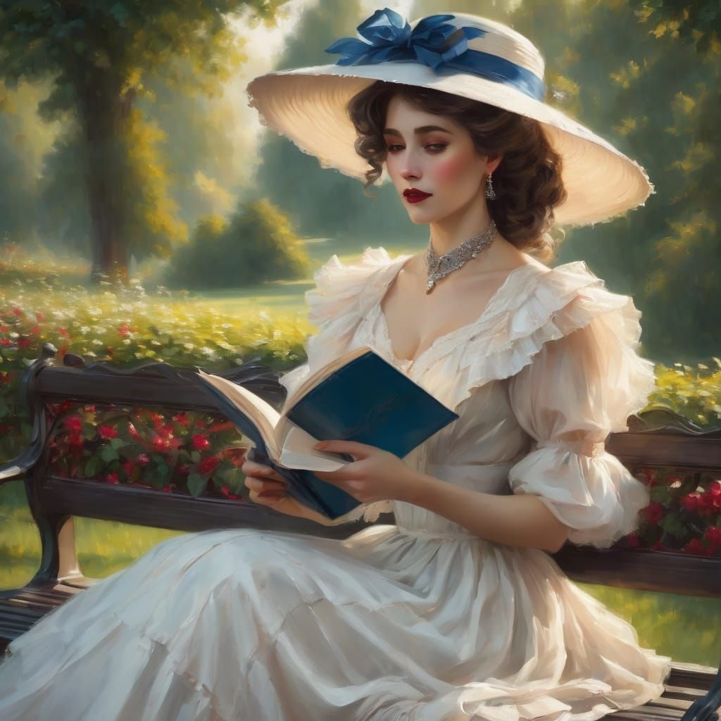 a portrait of an attractive and elegant Victorian era woman ...