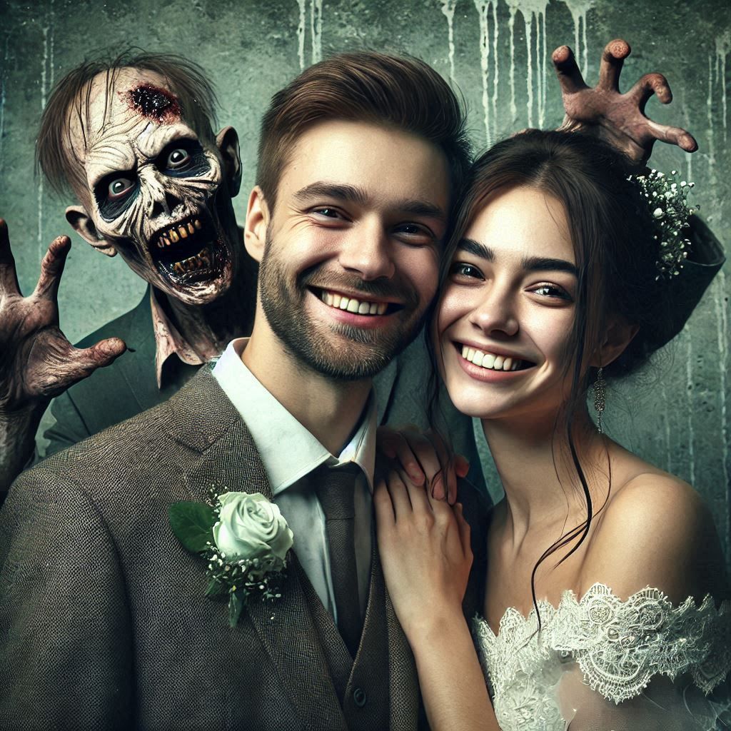 Photobombing. The zombie was not expected...