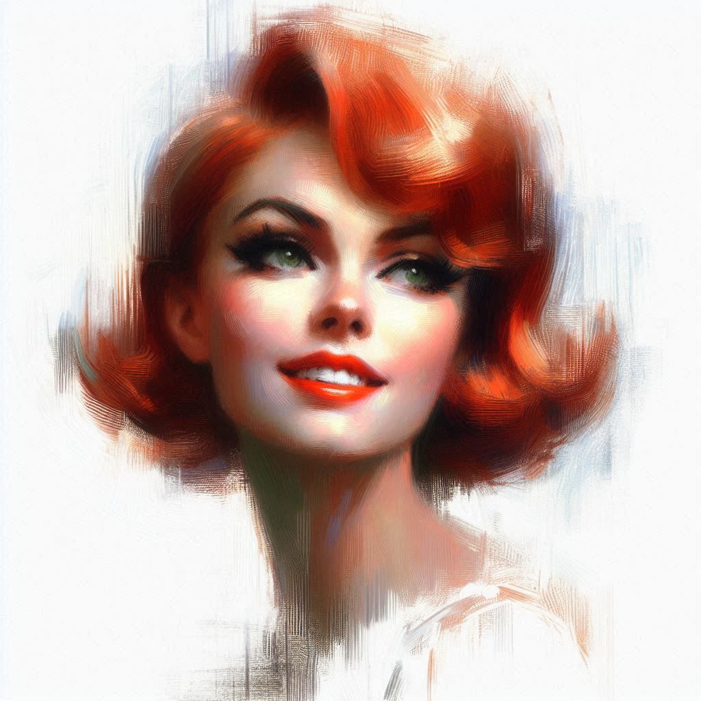 "A Pretty Redhead" An Impressionistic Portrait
