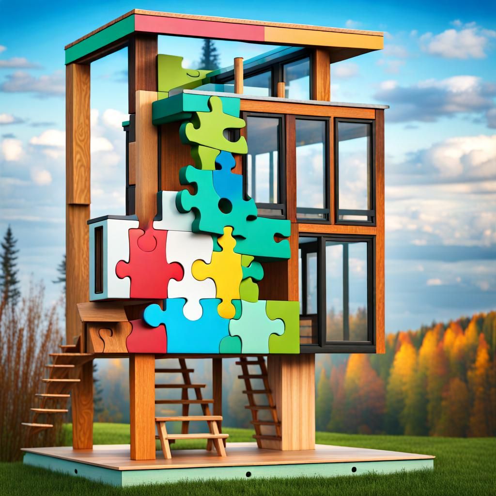 Jigsaw house AI Generated Artwork NightCafe Creator