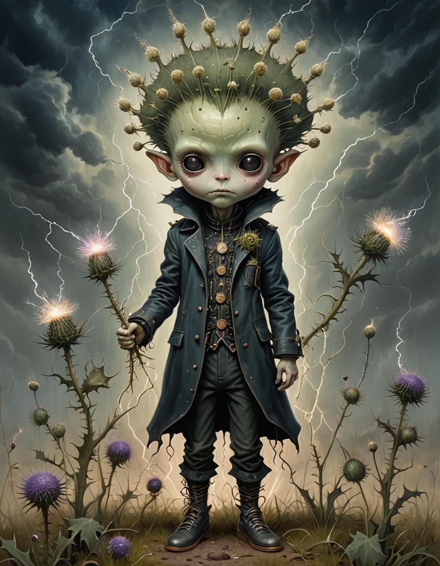 Portrait of a fashionable Thistle Alien