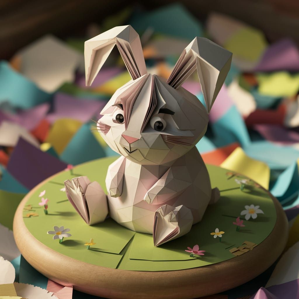  rabbit made of paper