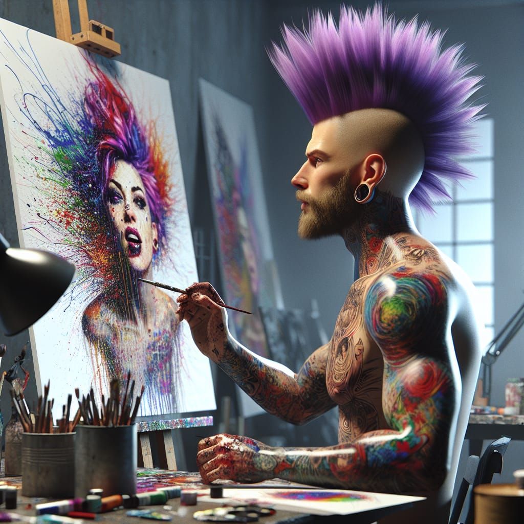 Professional Artist at work