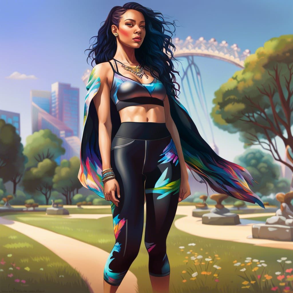 potrait of a full body girl on the park