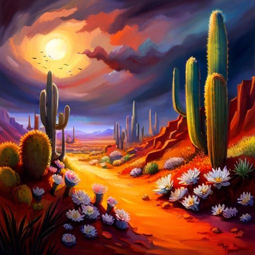 Cactus in the Sonoran Desert - AI Generated Artwork - NightCafe Creator