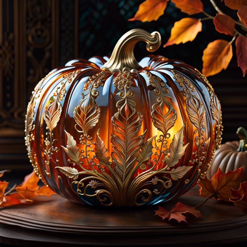 Detailed glass pumpkin  by @StephanieB