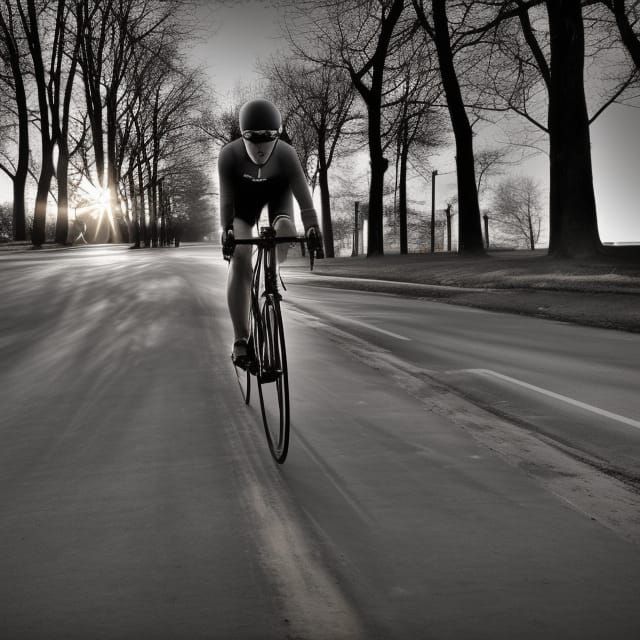 time trial cycling sunshine intricate details, HDR, beautifu...