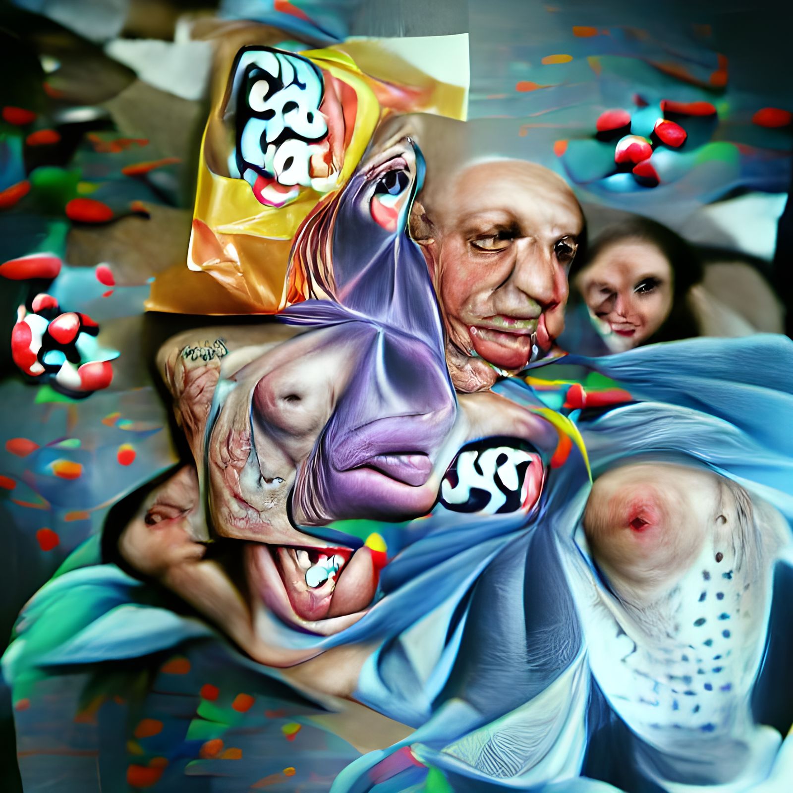 Pus-sac finally gnaws away damn human faces. graffiti hyperr...