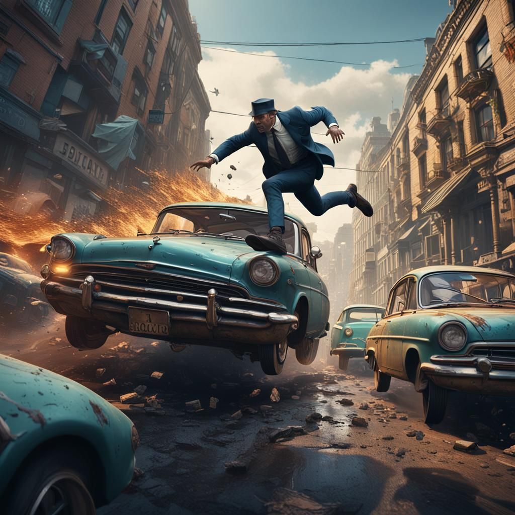 Detective Chase: High-Action Fantasy Concept Art