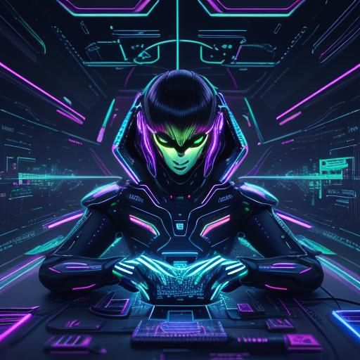 cyberpunk computer interface
