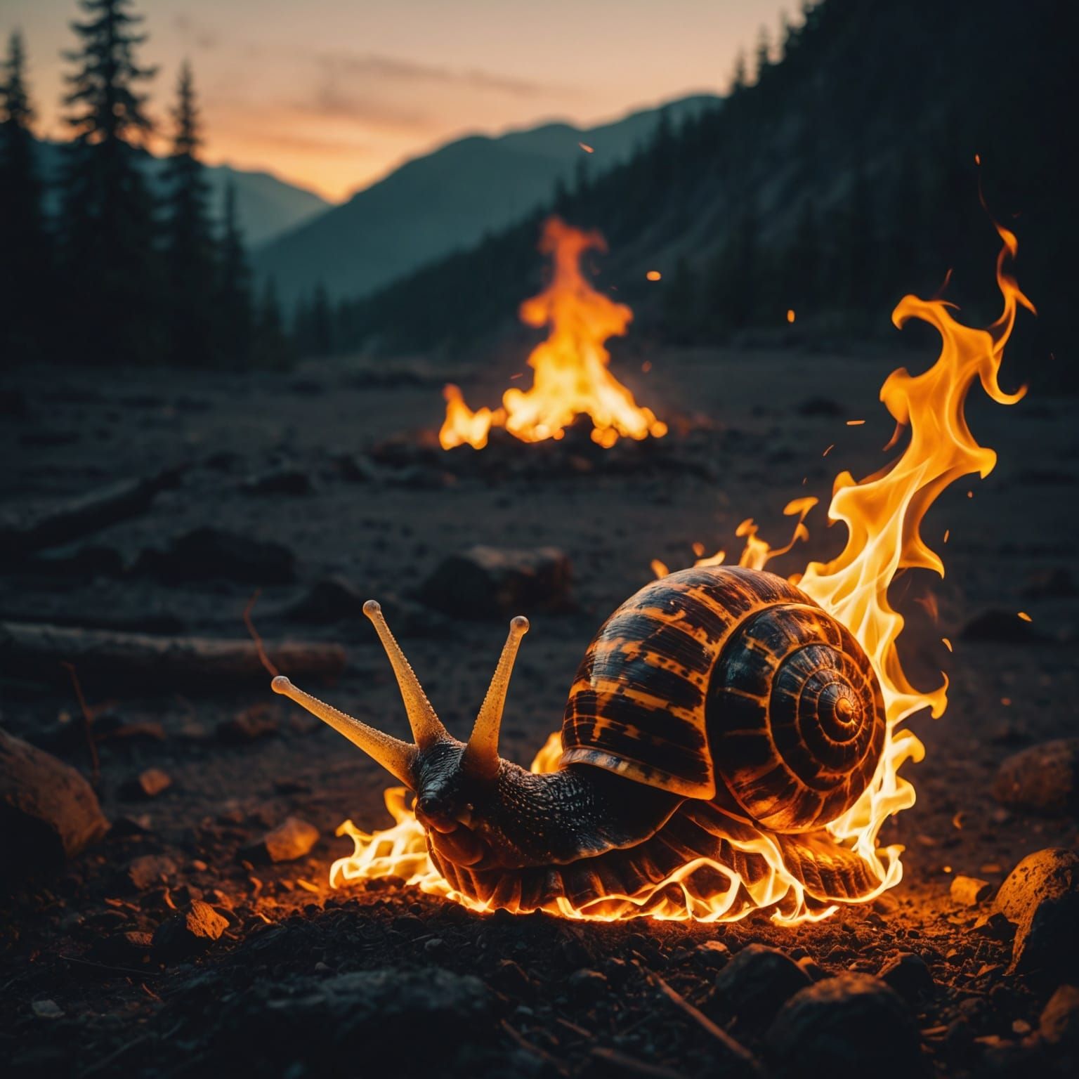 Inferno Snails: A Cinematic Firestorm