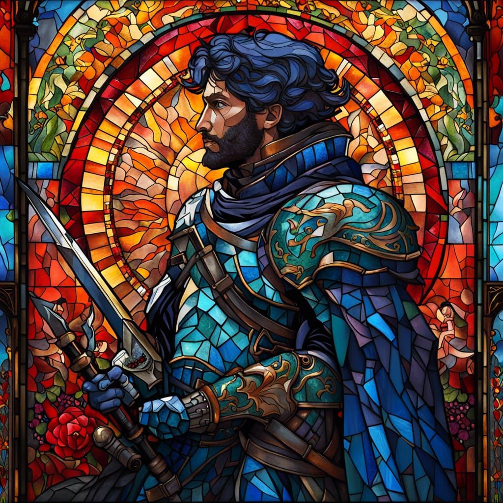 Saint George in stained glass