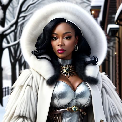 Steampunk Model in Winter Wonderland Portrait