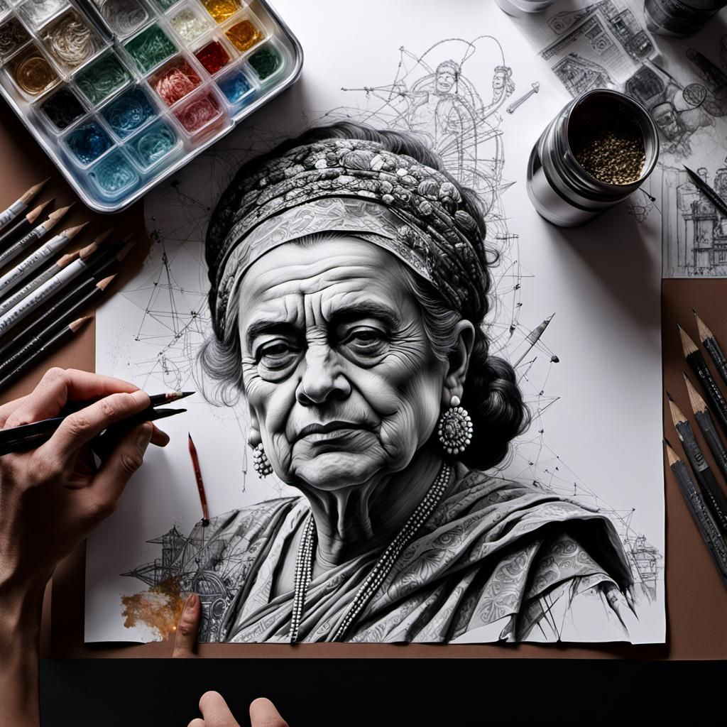 Indira Gandhi – Pencil & Eraser