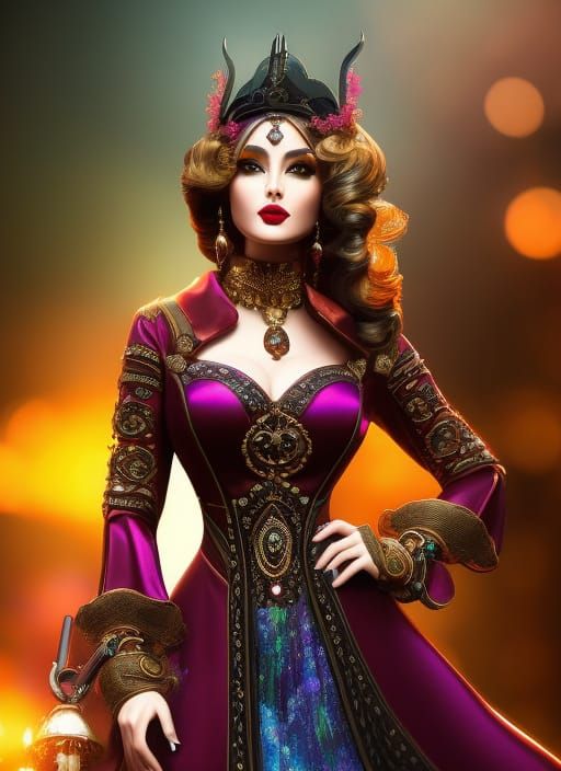 Purple Steampunk Princess - AI Generated Artwork - NightCafe Creator