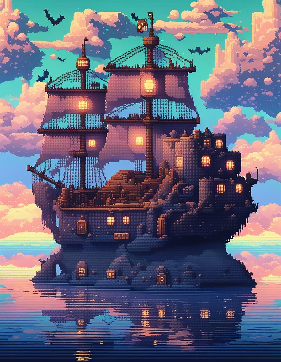 Pixel Haunted Ship  by @Joosha