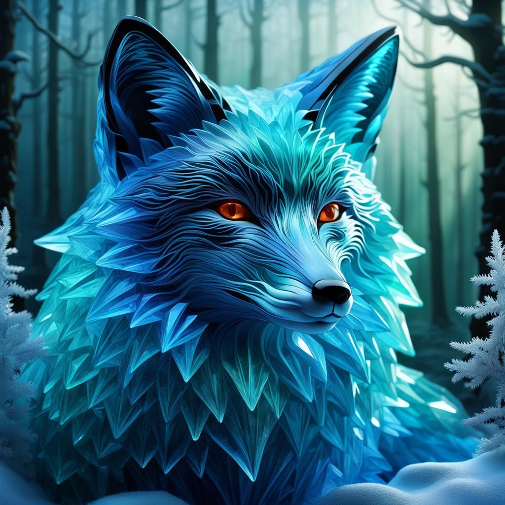 Frozen Fox - AI Generated Artwork - NightCafe Creator