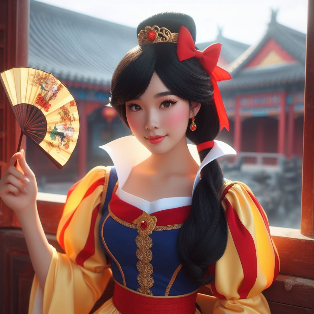 Mulan Wearing Snow White's Dress